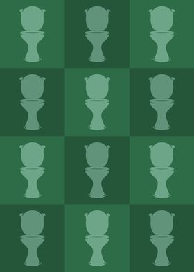 Toilet Icons Pop Art Green