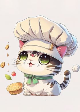 cat chef cute