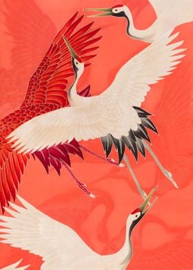 Ukiyo e Crane Bird