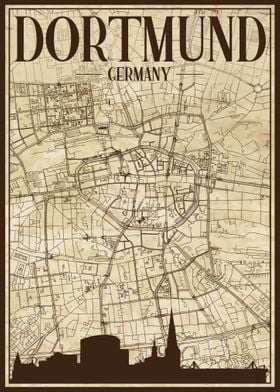 Dortmund Map Skyline