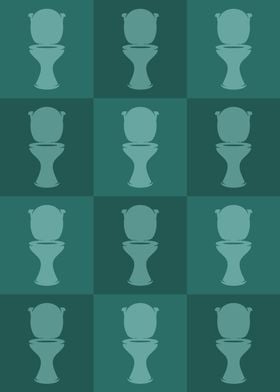 Toilet Icons Pop Art Teal