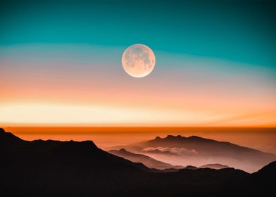 Full moon desert