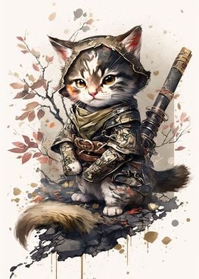 baby cat samurai