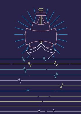 SAILING SHIP LINE ART 