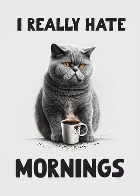 I Really Hate Mornings Cat