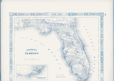 Florida USA vintage map 