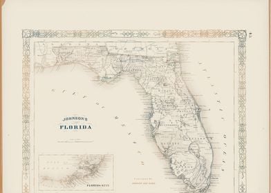 Florida USA vintage map 