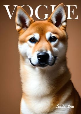 Shiba Inu Dog Vogue Poster