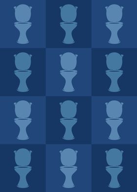 Toilet Icons Pop Art Blue