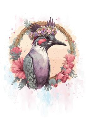 Watercolor Woodpecker Art