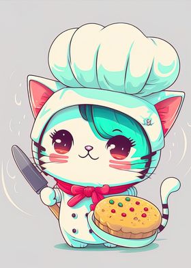 cat chef cake