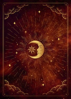 Tarot moon and stars