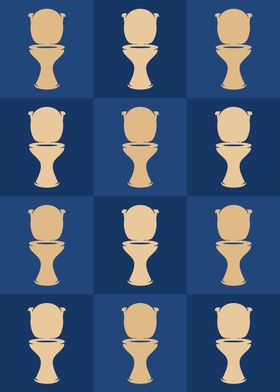 Toilet Icons Pop Art Blue