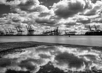 Hamburg Clouds + Cranes