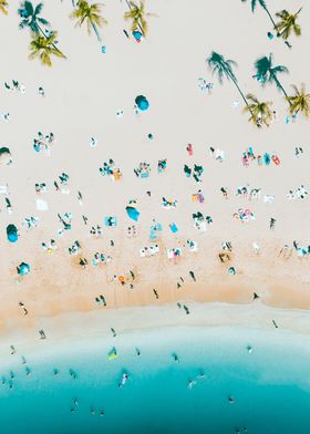 Colorful beach from above