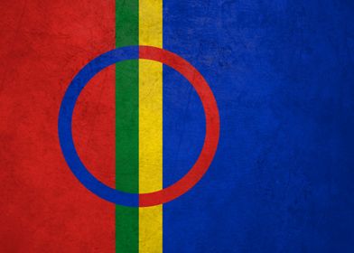 Flag of Sami on Wall