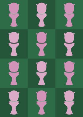 Toilet Icons Pop Art Green