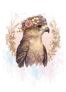 Watercolor Hawk Painting