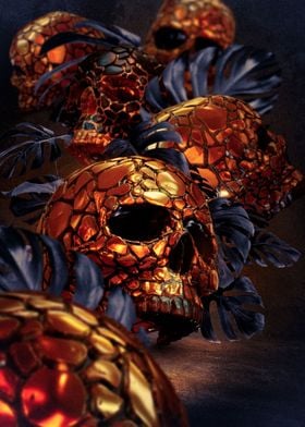 Golden skulls