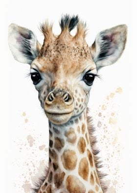 Little Giraffe Watercolor