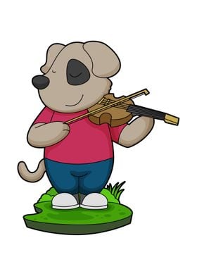 Dog Musician Violin Music