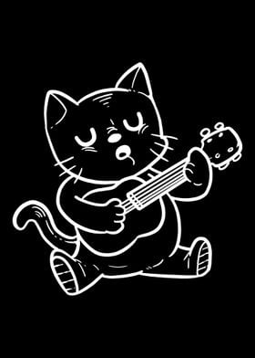 Cat Playing Ukelele Pet Pe