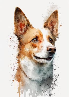 Watercolor Dog Painting