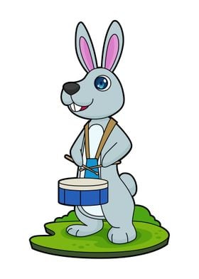 Rabbit Musician Drum