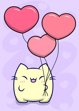 Chineko and Heart Balloons