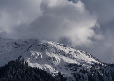 Mountain in dramatic sky