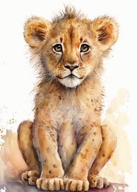 Litter Lion Watercolor