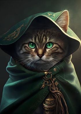 Green Cloaked Cat