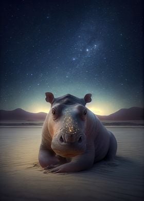 Hippo under the Stars