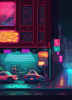 80s Neon City Cyberpunk