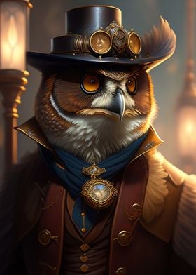 Steampunk Owl Illustrator