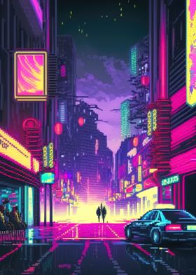 80s Neon City Cyberpunk