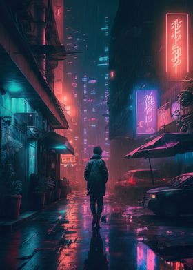 Cyberpunk alley