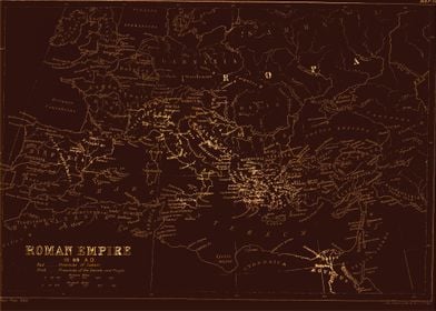 Roman empire vintage map 