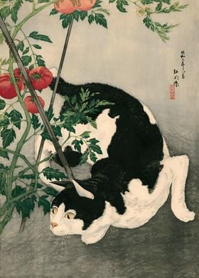 Ukiyo e Cat Tomoto Tree