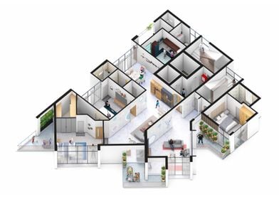 interior isometric plan