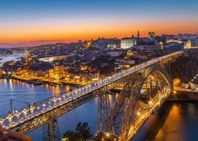 Porto bridge at sunset