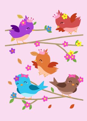 Pink Bird Lover Gift Girls