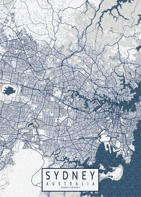 Sydney City Map Coastal