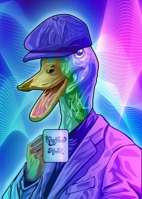 Funny Duck Synthwave neon