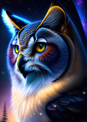 Beautiful  Cat Eyes Owl