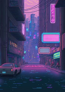 80s Neon City Cyberpunk