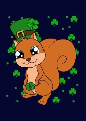 squirrel st patricks day card