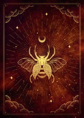 Tarot the moon scarab