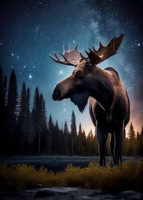 Moose under the Milky Way