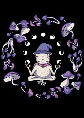 Meditation frog mushrooms